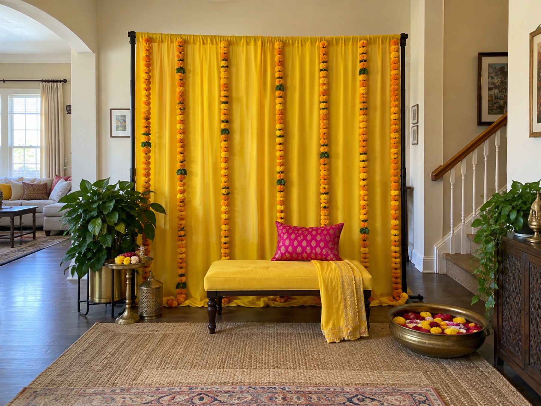 Haldi ceremony decoration at home design inspiration